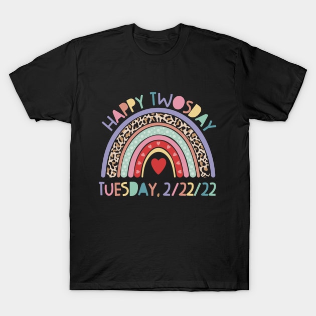 happy twosday 2 22 22 heart T-Shirt by Mstudio